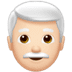 👨🏻‍🦳 man: light skin tone, white hair display on Apple